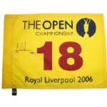 Tiger Woods Signed 2006 British Open Flag - Royal Liverpool - UDA SHO 24513