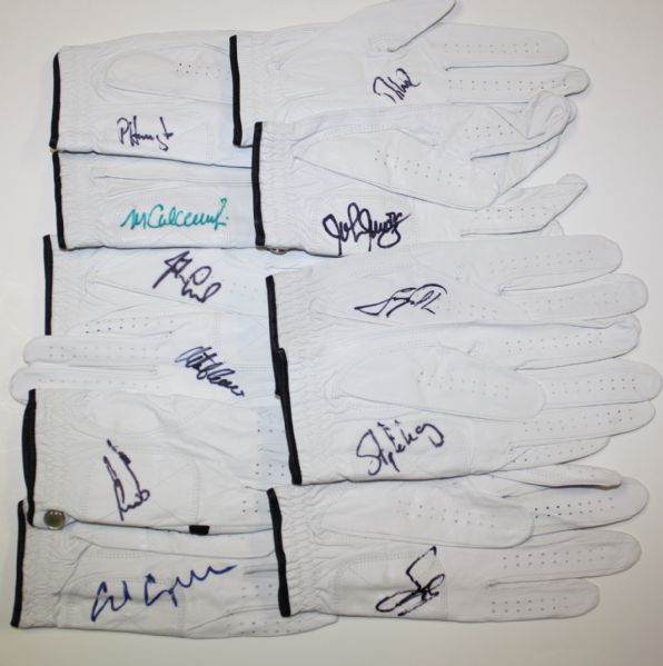Lot of 11 Signed Golf Gloves JSA COA