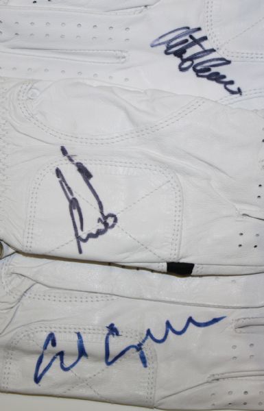 Lot of 11 Signed Golf Gloves JSA COA