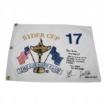 1999 Ryder Cup The Country Club Brookline Flag-Seldom Seen 17 Hole-Employee Inscribed