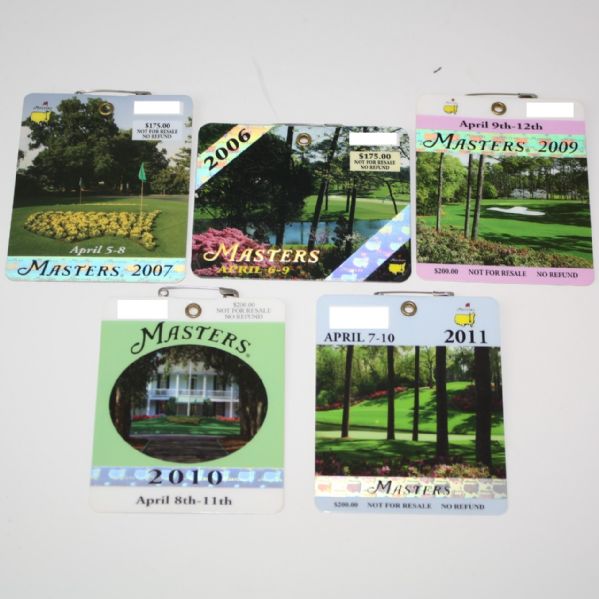 Lot of 5 Masters Badges: 2006-2007 and 2009-2011