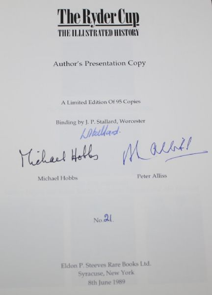 The Ryder Cup Limited Edition Signed by Author Michael Hobbs