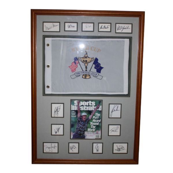 1999 Ryder Cup Framed Display with Flag and Signatures from Team USA and Captain JSA COA