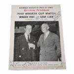 Frank Stranahans Personal 1949 U.S.G.A. Walker Cup Program Signed By Francis Ouimet and Both Teams