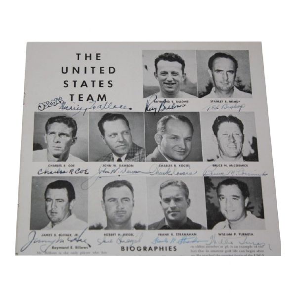 Frank Stranahan's Personal 1949 U.S.G.A. Walker Cup Program Signed By Francis Ouimet and Both Teams