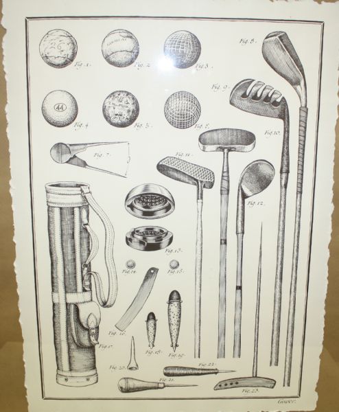 Framed Golf Club History Drawing - Gower