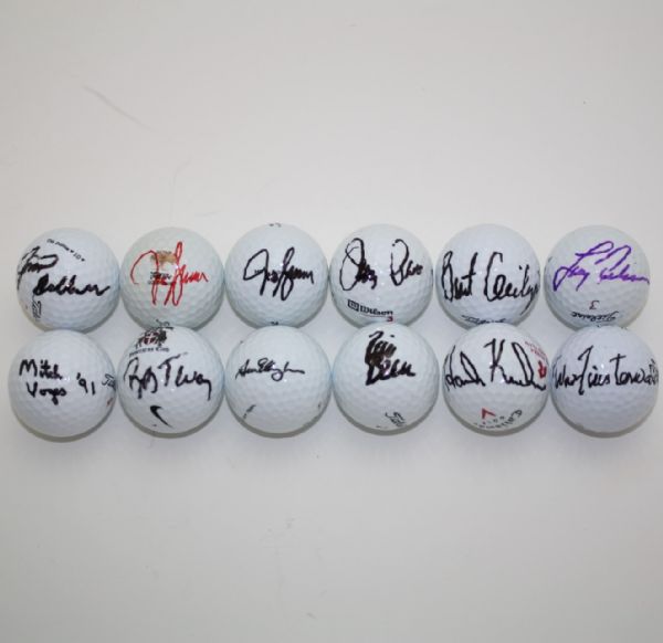 Lot of 12 Miscellaneous Signed Golf Balls (3) JSA COA