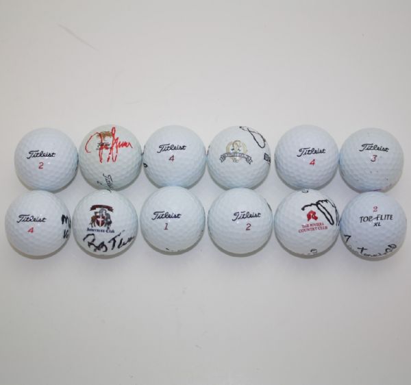 Lot of 12 Miscellaneous Signed Golf Balls (3) JSA COA