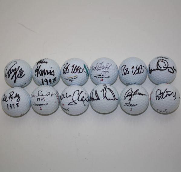 Lot of 12 Amateur Champions Signed Golf Balls JSA COA