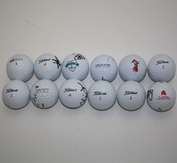 Lot of 12 Amateur Champions Signed Golf Balls JSA COA