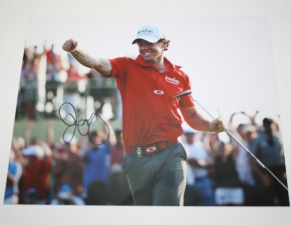 Rory McIlroy Signed 11x14 - Red Shirt and Fist Pump JSA COA