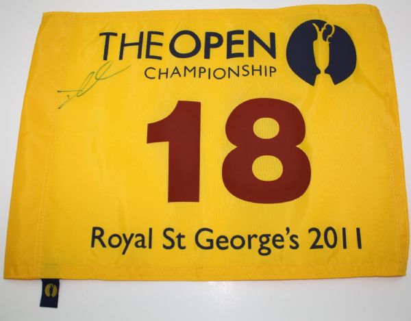 Darren Clarke Signed 2011 The Open Flag - Royal St. George's JSA COA	
