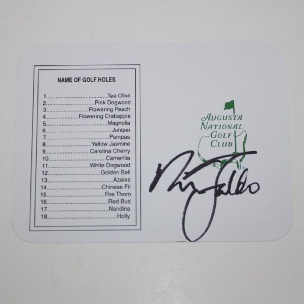Nick Faldo Signed Augusta National Golf Club Scorecard JSA COA