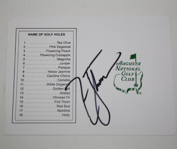 Zach Johnson Signed Augusta National Golf Club Scorecard JSA COA