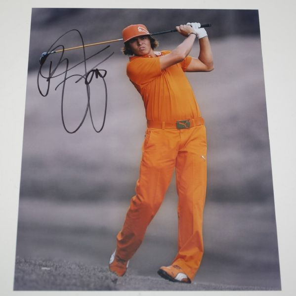 Rickie Fowler Signed 8x10 Photo - Wearing Orange JSA COA