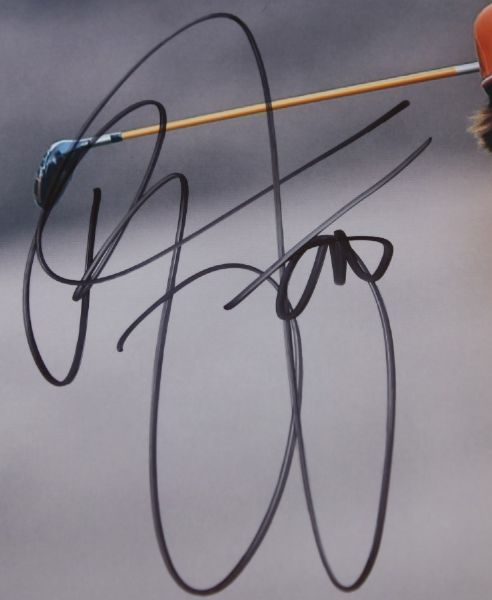 Rickie Fowler Signed 8x10 Photo - Wearing Orange JSA COA