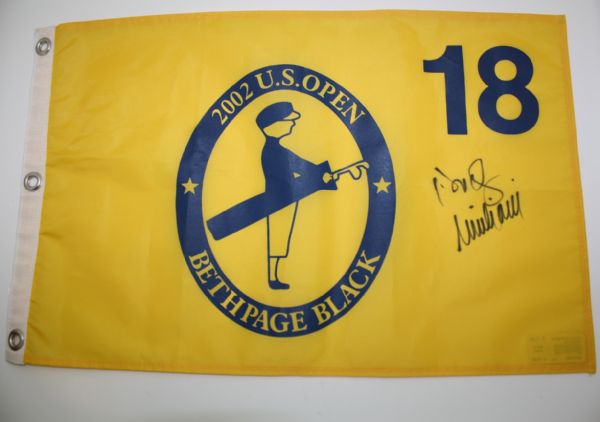 Rudy Giuliani Signed 2002 U.S. Open Flag - Bethpage Black JSA COA