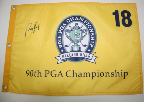 Padraig Harrington Signed 2008 PGA Flag - Oakland Hills JSA COA