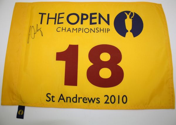 Louis Oosthuizen Signed 2010 The Open Flag - St. Andrews JSA COA