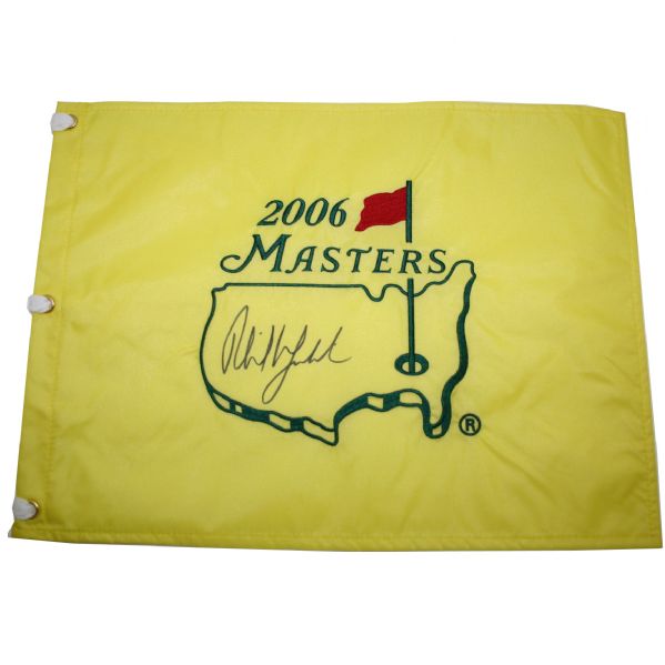 Phil Mickelson Signed 2006 Masters Embroidered Flag JSA COA