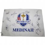 2012 European Ryder Cup Team Signed Embroidered Flag JSA COA