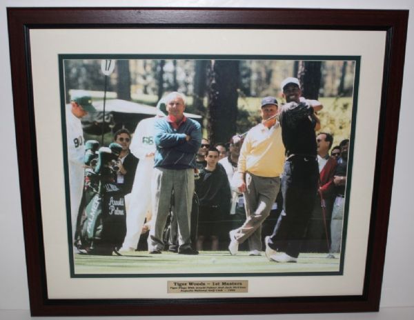 Tiger Jack Arnie Famous Round of Three Masters Greats - Framed 16x20