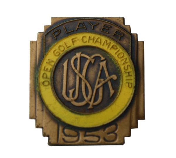 1953 U.S. Open Contestant  Pin from Frank Stranahan-Hogan Wins In Finest Season