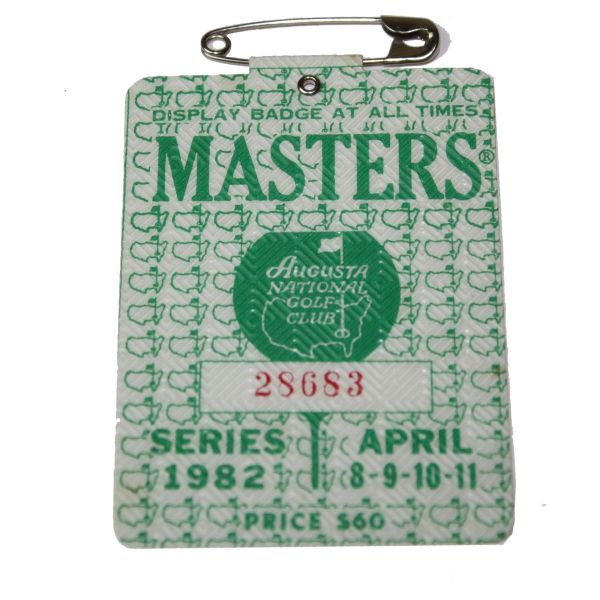 1982 Masters Badge - Craig Stadler Winner