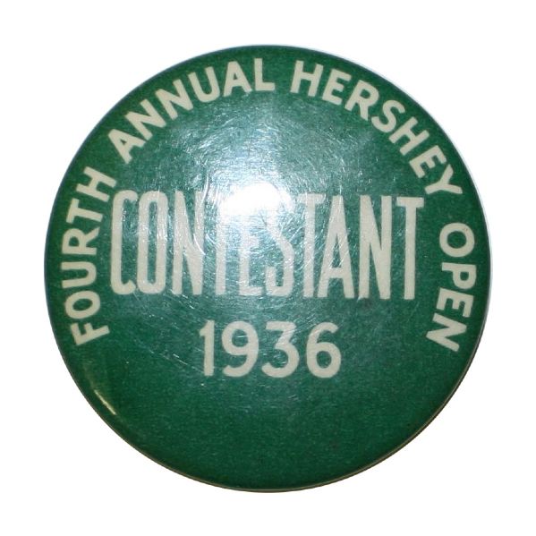 1936 4th Annual Hershey Open Contestants Badge-Henry Picard Champion