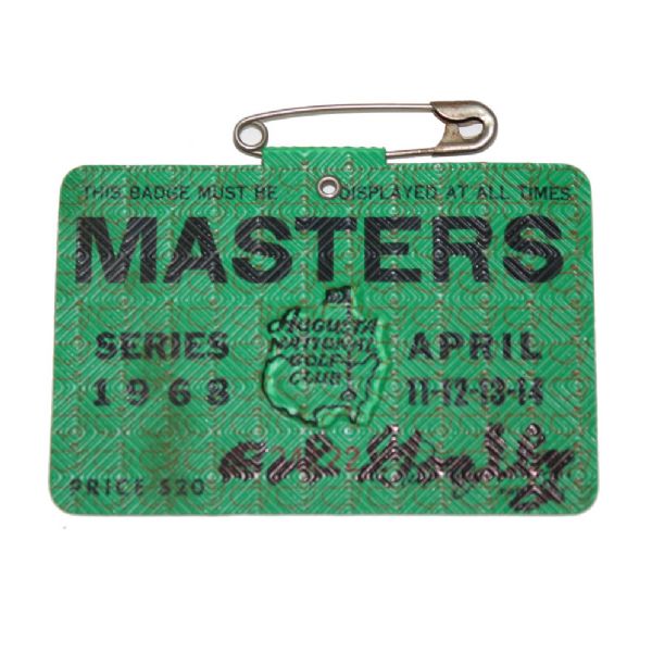 Bob Goalby Signed 1968 Masters Badge JSA COA