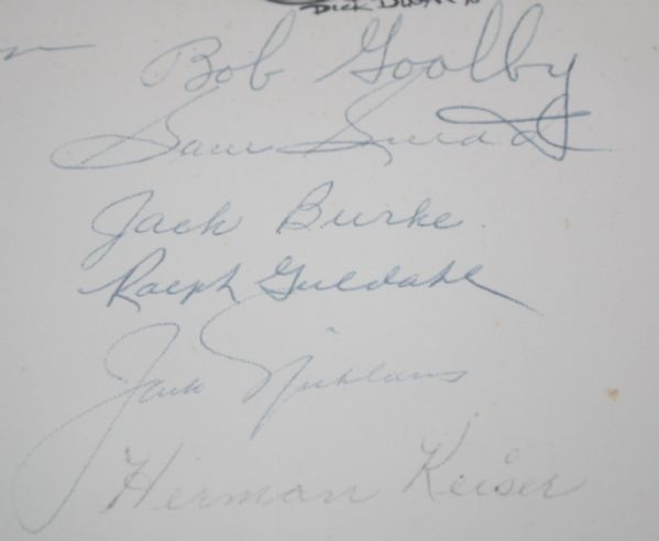 15 Masters Champs Autographs on Original Dugan Cartoon for 1970 Frank Stranahan Day