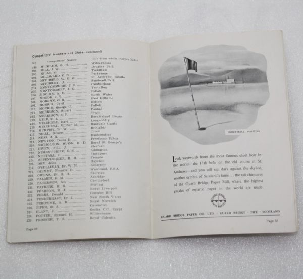 1950 Official Program Of The Amateur Championship - St. Andrews Frank Stranahan victory!
