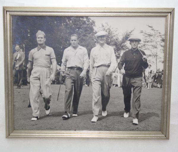 Original 11x14 Photo - Nelson, Stranahan, Demaret, and Crosby-From 1942 U.S.O Benefit Match