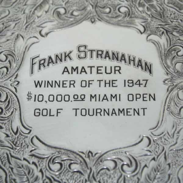 $10,000 1947 Miami Open Tournament-Frank Stranahan's Low Amateur Tray
