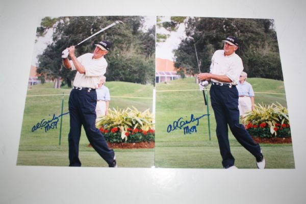 Lot of Two Al Geiberger Signed 8x10 Mirrored Photos JSA COA