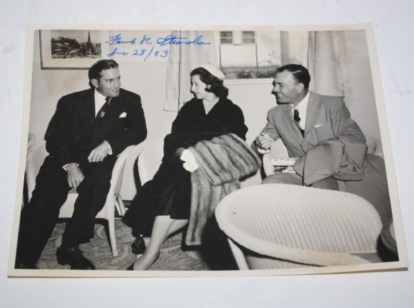 1953 British Open Original Photo Signed by Frank Stranahan with Ben Hogan and Wife JSA COA