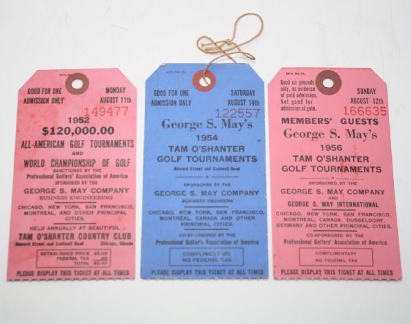 Lot of 3 Tom O'Shanter Tickets - 1952, 1954, and 1956
