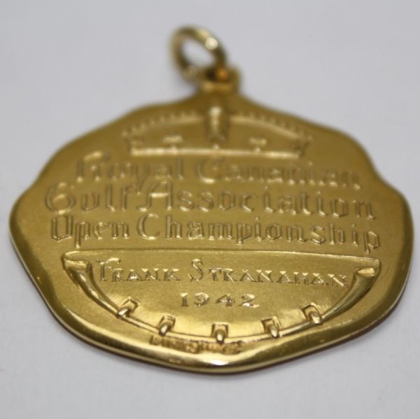1942 Royal Canadian Open-Frank Stranahan's Low Amateur 18k Gold Medal