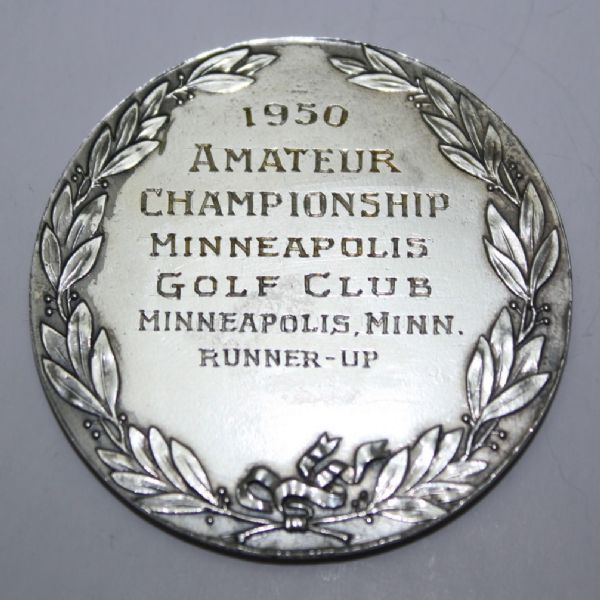 Frank Stranahan's 1950 U.S.G.A. Amateur Golf Championship Sterling Runner-Up Medal 