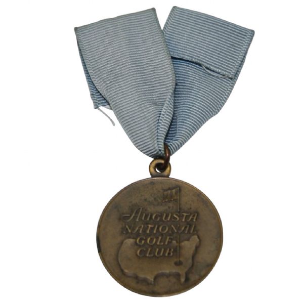 F. Stranahan's 1949 Masters Contestants Gift/Souvenir-Bronze Medal W/Ribbon-Rare!