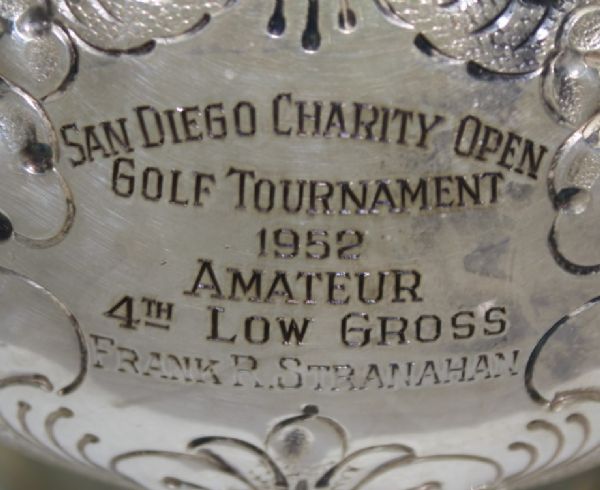 1952 San Diego Open(first year)-Stranahan  4th Amateur Detailed Silver Pitcher