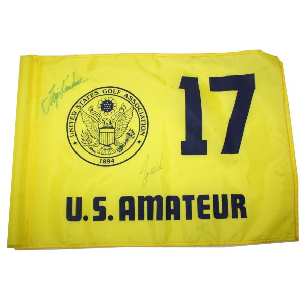 Signed Course Flown 17th Hole Flag From Significant Tiger Woods Win @ 1994 U.S. Amateur