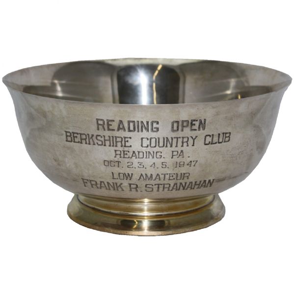 Frank Stranahan's 1947 Reading Open Low Amateur Sterling Silver Bowl