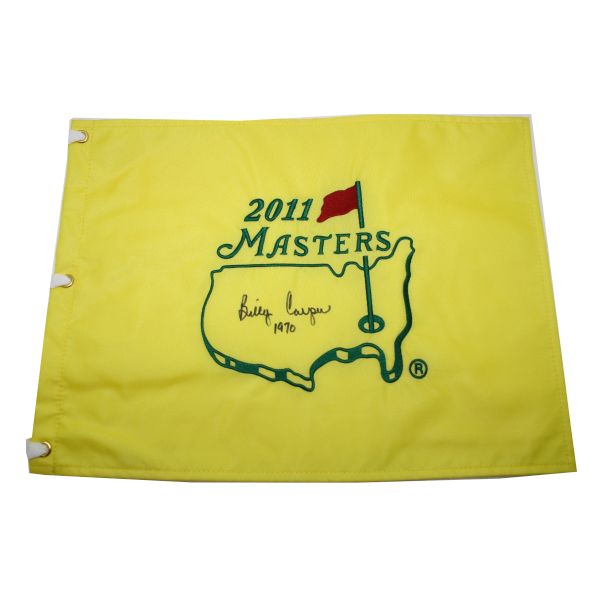 2011 Masters Embroidered Flag Signed by Billy Casper with 1970 Notation JSA COA