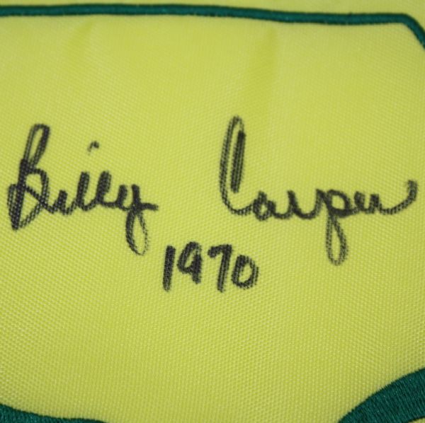 2011 Masters Embroidered Flag Signed by Billy Casper with 1970 Notation JSA COA