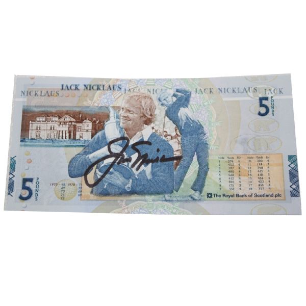 Jack Nicklaus Signed RBS 5lb Note with Sleeve JSA COA