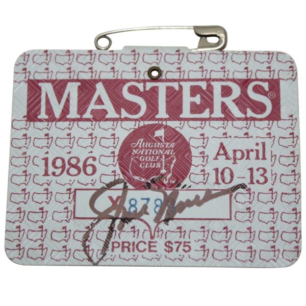 1986 Masters Badge Signed by Jack Nicklaus JSA COA