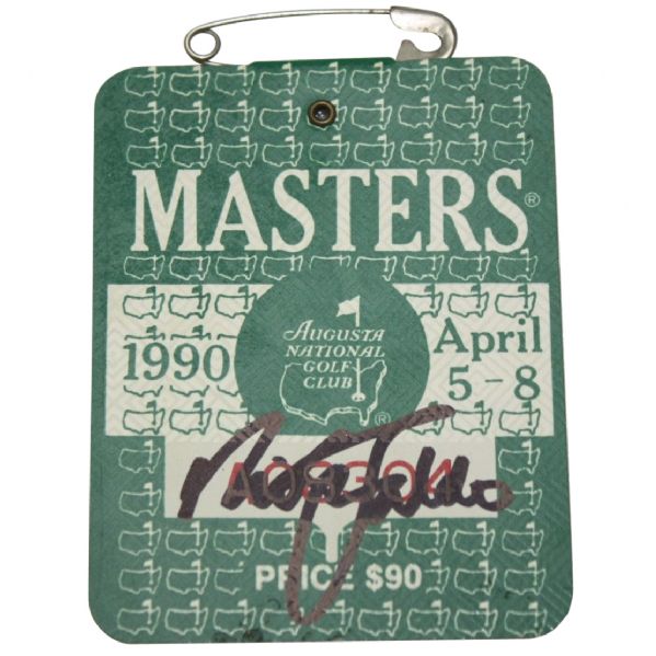 1990 Masters Badge Signed By Nick Faldo JSA COA
