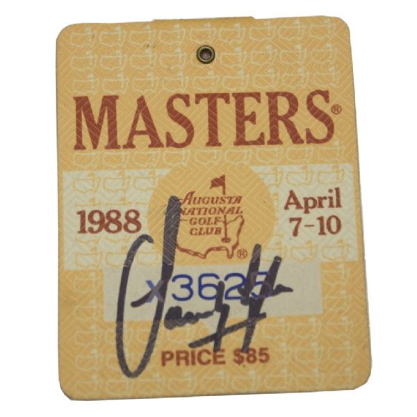 1988 Masters Badge Signed by Sandy Lyle JSA COA