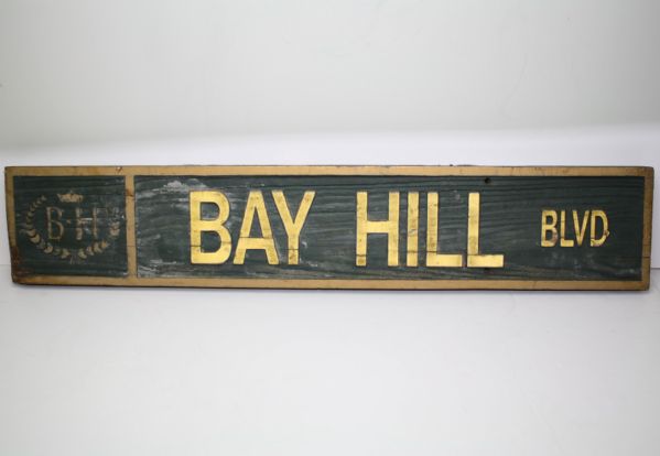 Bay Hill Blvd Wooden Vintage Street Sign